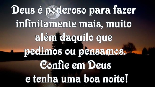 Confie em Deus e tenha uma boa noite