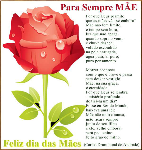 Para Sempre Mãe Mensagem Dia das Mães