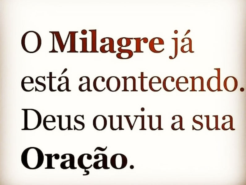 O Milagre já está acontecendo