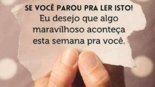 Eu desejo que algo maravilhoso aconteça