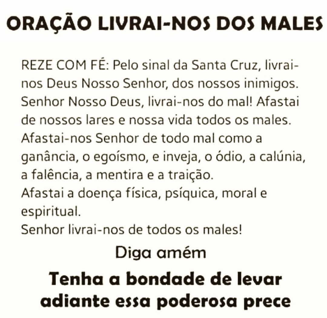 Oração Livrai-nos dos Males