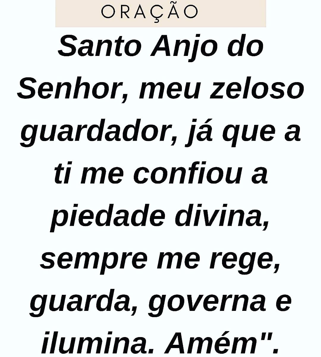 Oração Santo Anjo do Senhor