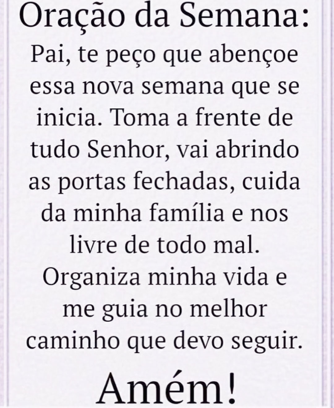 Oração da Semana Organiza minha vida