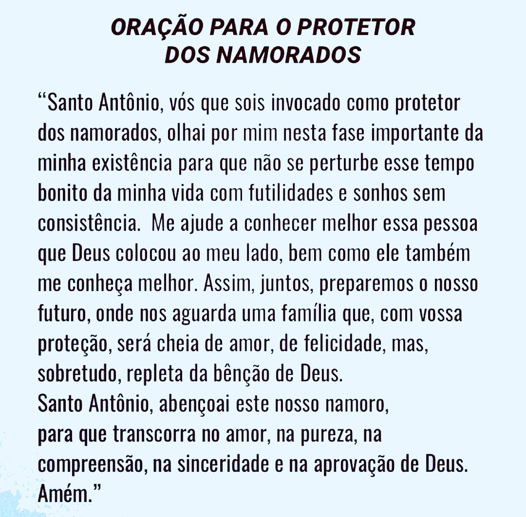 Oração para o protetor dos Namorados