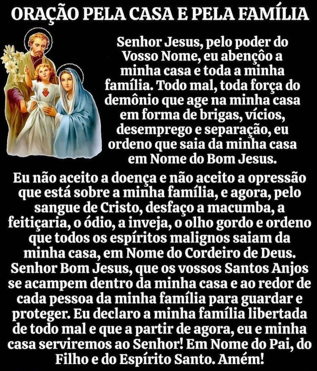 Oração pela Casa e pela Família