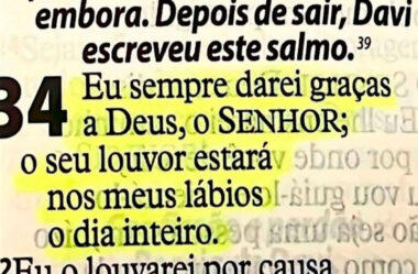 Eu sempre darei graças a Deus