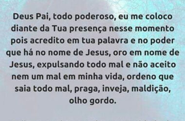 Oração para afastar o mal e a inveja