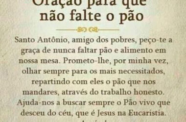 Oração para que não falte o pão