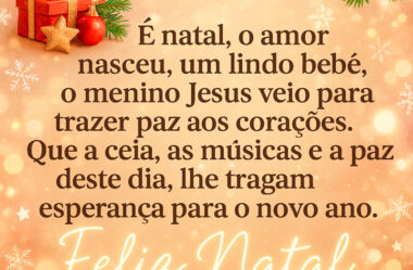 É Natal o amor nasceu um lindo bebê