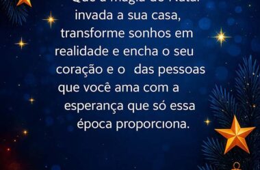 Esperança que só essa época proporciona