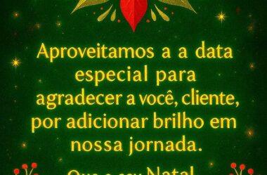 Mensagem de agradecimento ao Cliente de Natal