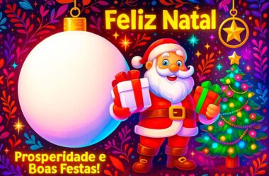 Papai Noel Feliz Natal Prosperidade