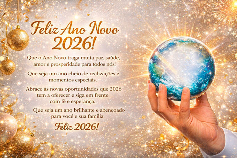 Ano Brilhante e Abençoado Mensagem Feliz 2026 - Mundo Mensagens