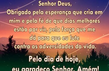 Obrigado pela esperança que cria em mim