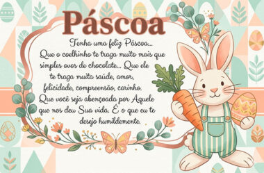 Tenha uma Feliz Páscoa que o coelhinho te traga muito mais