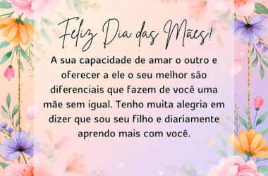 A sua capacidade de amar o outro e oferecer a ele o seu melhor