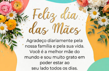 Agradeço diariamente pela nossa família