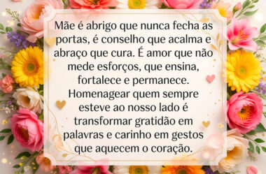 Mãe é abrigo que nunca fecha as portas