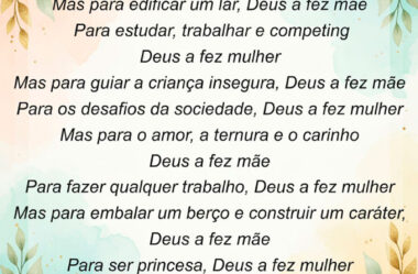 Mas para participar do milagre da vida, Deus fez a mãe