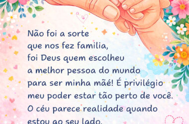 Ser mãe é uma missão que você leva à perfeição