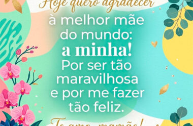 Quero agradecer a melhor mãe do mundo