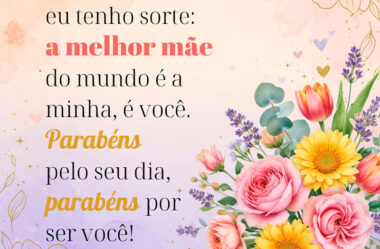 Veja como eu tenho sorte, a melhor mãe do mundo