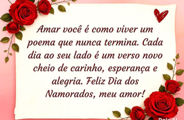 Amar você é como viver um poema que nunca termina
