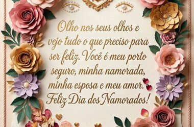 Olho nos seus olhos e vejo tudo o que preciso pra ser feliz